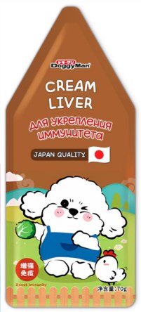 DOGGYMAN Лакомство для собак крем-мусс Куриная печень с овощами, 70 гр
