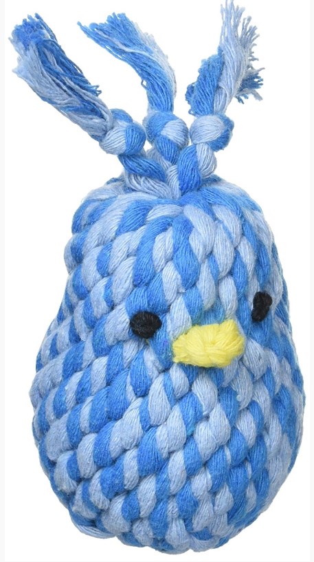 Игрушка для средних собак плетеная с латексным мячом внутри в виде птички