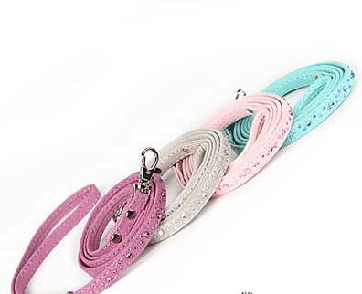 FOR MY DOG Поводок"Стразы" розовый FMDN12009 1*120 см