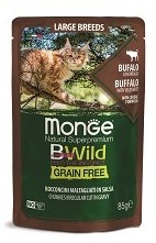 Monge Cat BWild GRAIN FREE Bocconcini Bufalo влажный корм для кошек крупных пород из мяса буйвола с овощами 85г