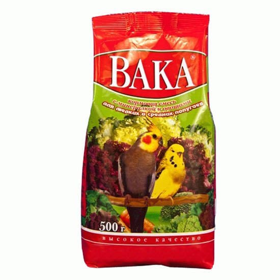 Вака для мелк. и сред.попугаев высокое качество 500 г 6081