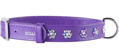 Ошейник Collar Glamour с клеевыми стразами "Цветочек" фиолетовый 20 мм*30-39 см 32029