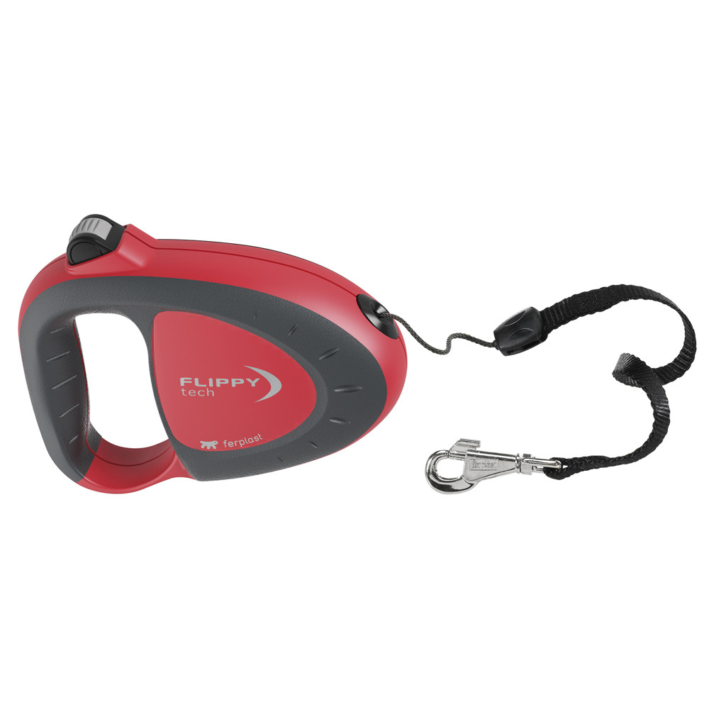 Поводок-рулетка FLIPPY TECH CORD L красный - шнур 5 м, 50 кг 75030022 Ферпласт