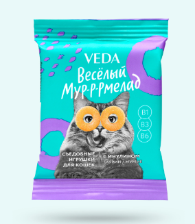 Лакомство для кошек Веселый Мур-р-рмелад с инулином 6 г