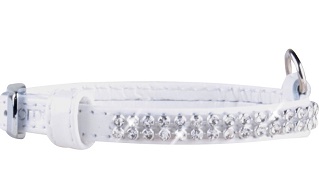 Ошейник Collar brilliance с украшением полотно стразы 9 мм*18-21 см белый 3235
