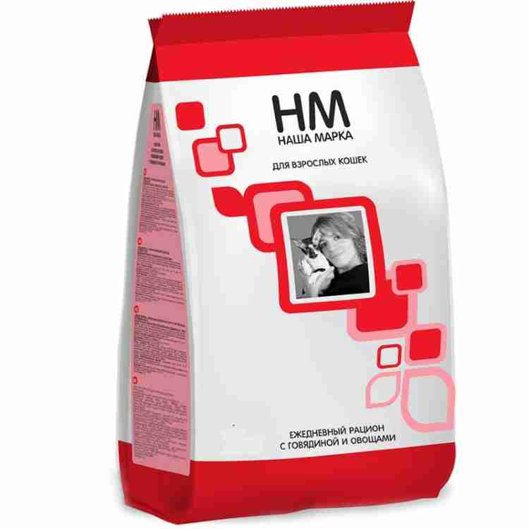 Наша Марка сухой корм для взрослых кошек, с говядиной и овощами 2 кг