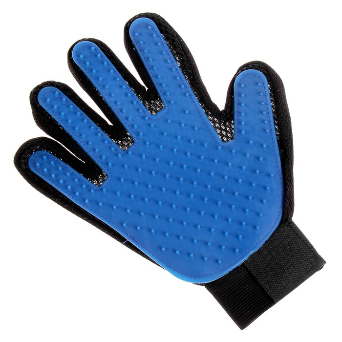 Рукавица-щетка для шерсти  на правую руку из неопрена с удлиненными зубчиками 5481154