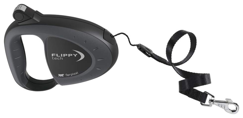 Поводок-рулетка FLIPPY TECH LARGE черный - шнур 5 м, 50 кг 75030021 Ферпласт