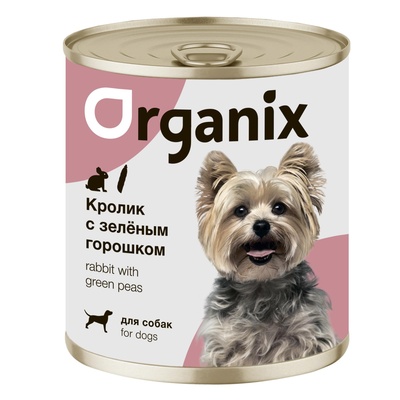 Organix (Органикс) влажные консервы для собак кролик с зелёным горошком 400 г