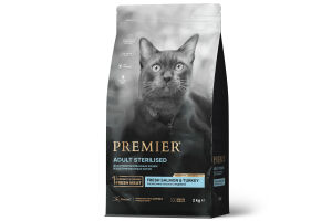 Premier Kat Премьер корм сухой для стерилизованных кошек лосось с индейка 400 г