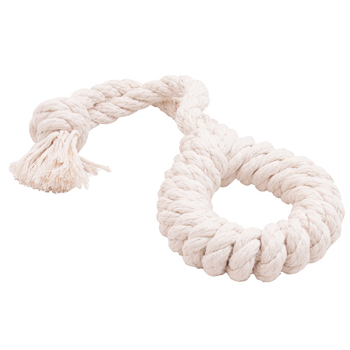 Игрушка ДОГЛАЙК Кольцо канатное DL большое белый D-2359