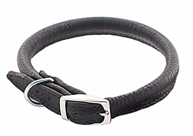 ZooM Ошейник кожаный круглый CORD d5мм, пряжка 10мм, обхват 18-22см 410210