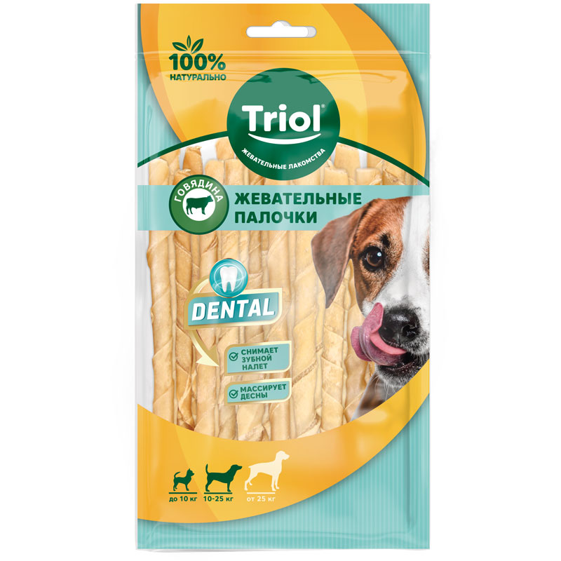 Палочки жевательные Dental крученые 12,5 см 105-120г Triol