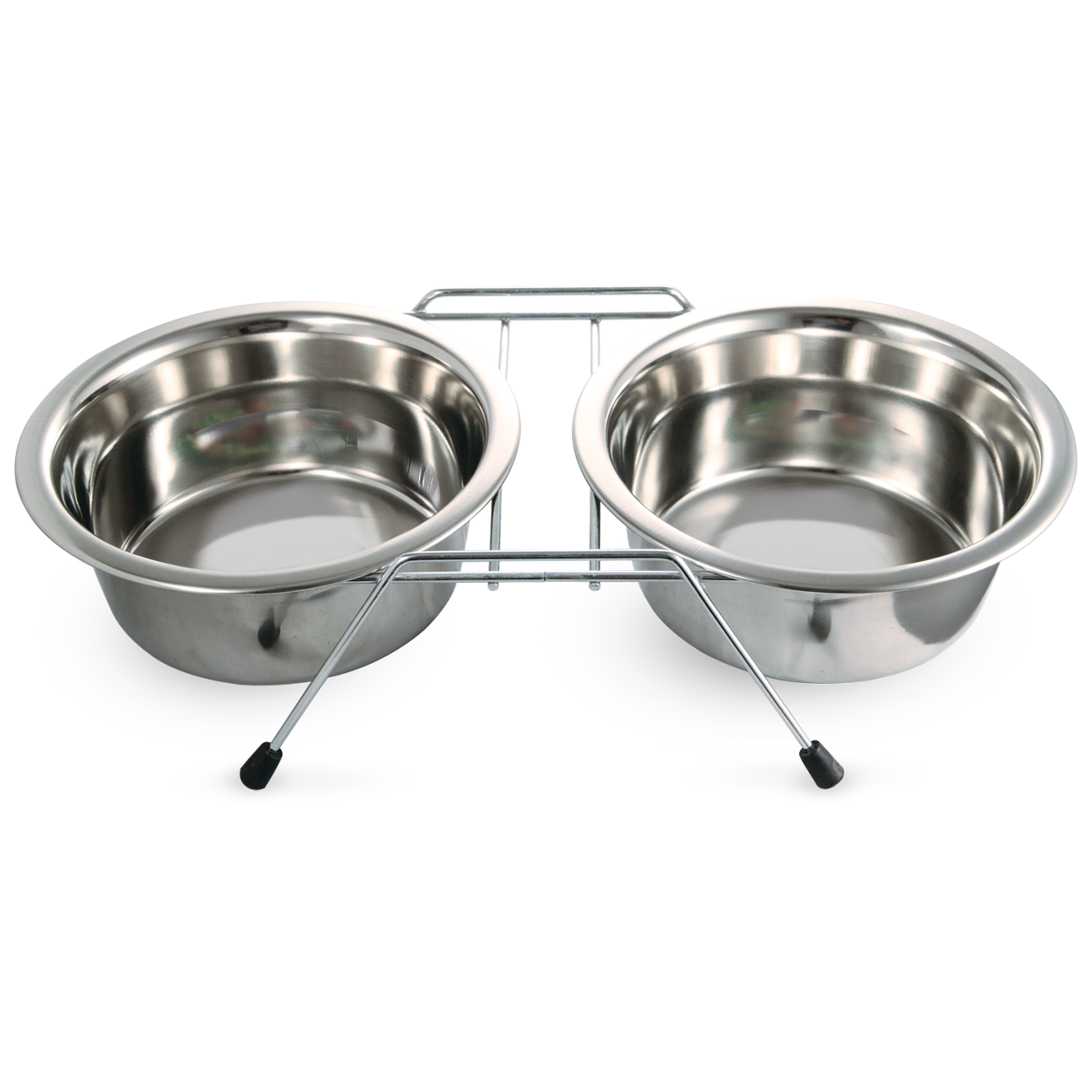 Миска металлическая на подставке 2*0,20 л Triol