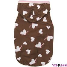 PUPPY ANGEL дождевик Сердечки коричневый размер спины 21 см девочка