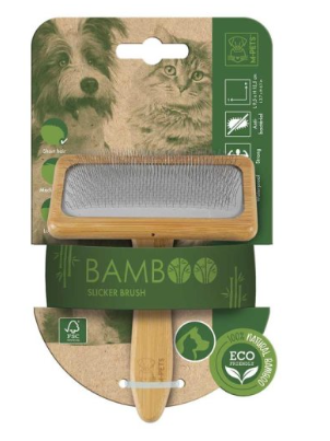 Пуходерка(щетка-сликер) бамбуковая размер М, 9,5x15,5 см M-PETS