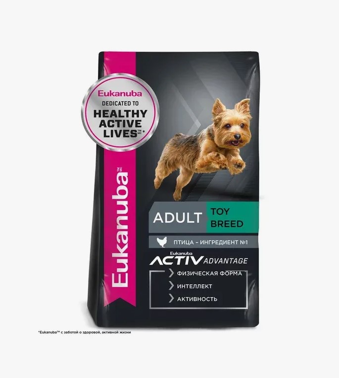 Eukanuba сухой корм для взрослых собак миниатюрных пород (Той Брид) 1+ с птицей  3,5кг
