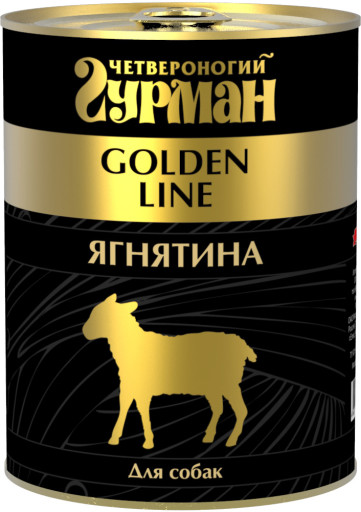 Четвероногий гурман "Золотая линия" ягнятина натуральная в желе для собак 340 г.
