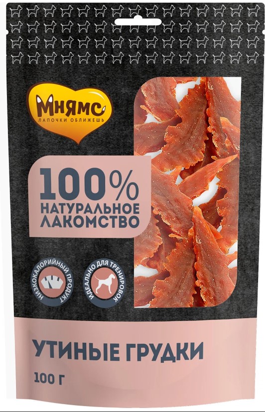 Мнямс лакомство для собак утиные грудки 100 г арт.701757