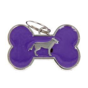 Адресник фигурный под гравировку телефона "Кость с собачкой" 3,1*2,1 см микс цветов 1400142 Sima