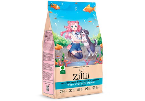 ZILLII (Зилли) сухой корм для собак мелких пород с чувствительным пищеварением Белая рыба, 2 кг
