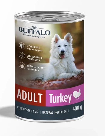 Mr.Buffalo ADULT консервы для собак, Индейка, 400гр.