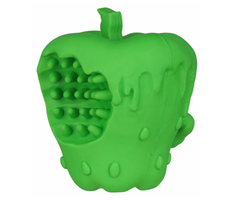 Игрушка для собак Яблоко с пищалкой зеленая с ароматом курицы 10 см Mr.Kranch 