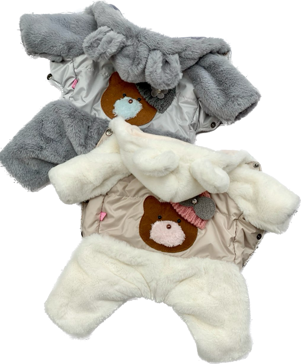 Limargy Комбинезон шуба "Bear" для девочек размер спины 25 см