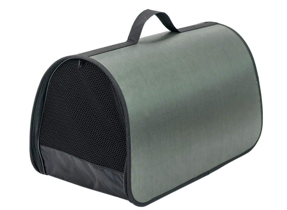 Сумка-переноска жёсткая САКВОЯЖ №2 40,5*24*24см (нейлон однотон., пластик),  зелёная ЧИП