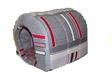 Лежанка-домик с мехом, ткань для лоскутного шитья 50*40*38смTunnel SF/PW comb 1  12101001