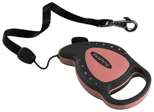 Поводок-рулетка FLIPPY DELUXE CORD Mini розовый - шнур 8 кг 75008021 Ферпласт