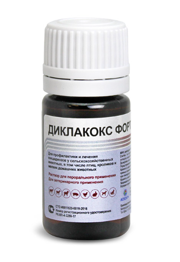 Диклакокс для профилактики и лечения кокцидиозов у с/х животных раствор 10мл, Асконт