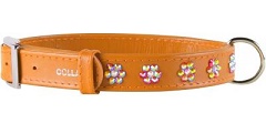 Ошейник Collar Glamour с клеевыми стразами "Цветочек" оранжевый 10 мм*18-21 см 32514