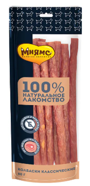 Мнямс лакомство для собак Колбаски классические  80 г 