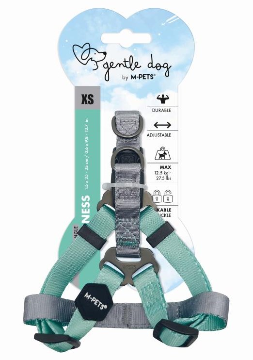 Шлейка для собак GENTLE DOG XS, 1.5 x 25 - 35 см бирюзовая, MPets 10847899