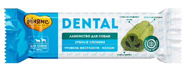 Мнямс DENTAL лакомство для собак "Зубные спонжи" с эвкалиптом 25 г 