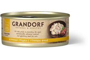 Grandorf (Грандорф) Консервы для кошек куриная грудка с утином филе 70 г