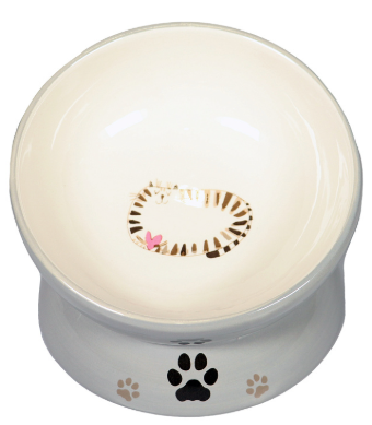 Миска керамическая на подставке для кошек 120 мл, серая Mr.Kranch