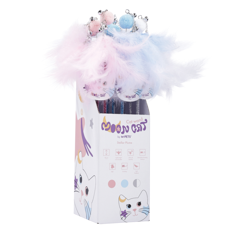 Игрушка-дразнилка для кошек PLUME MoonCAT, дисплей 12шт, 40х0,5х0,5см, Mpets