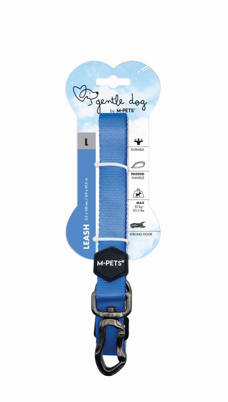 Поводок GENTLE DOG, L, 2.5 X 120 см, до 55 кг синий MPets