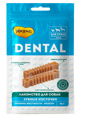 Мнямс DENTAL лакомство для собак "Зубные косточки" 70 г