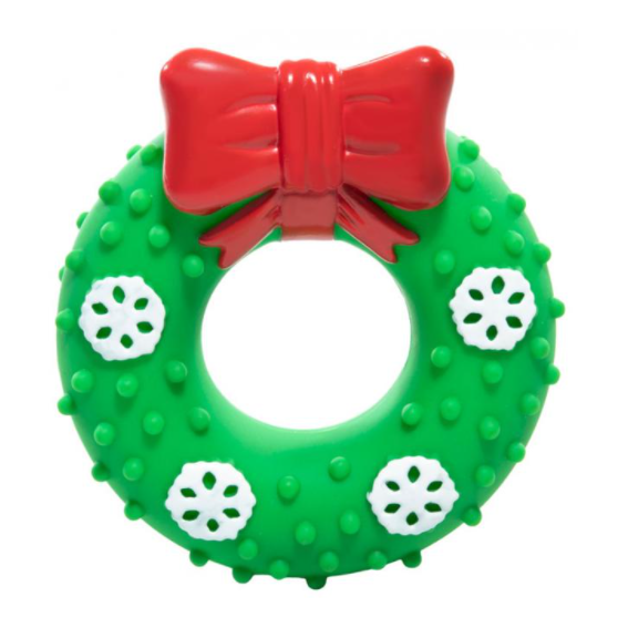 Игрушка виниловая для мелких пород NEW YEAR Рождественский венок 12 см, Triol