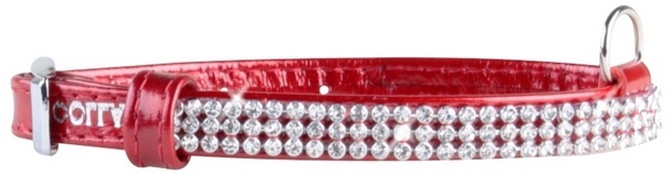 Ошейник "Collar brilliance" с украшением "полотно стразы" красн (ширина 12 мм длина 21-29 см)  33083