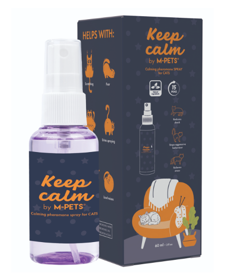 Успокаивающий феромон для кошек, спрей 60 мл Keep Calm M-PETS 