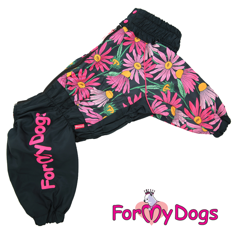 Дождевик "Цветы" черно/розовый дев. (С1) 475/3SS-2020 F FOR MY DOG