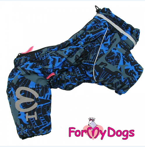 FOR MY DOGS Комбинезон синий/черный для мальчиков р-р 12