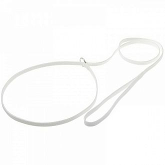 Поводок-удавка с кольцом (лента-чулок) 7 мм*150 см (белый) 74-2382 PU-7-W  V.I.Pet