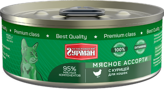 Четвероногий гурман Мясное ассорти для кошек с курицей 100 г