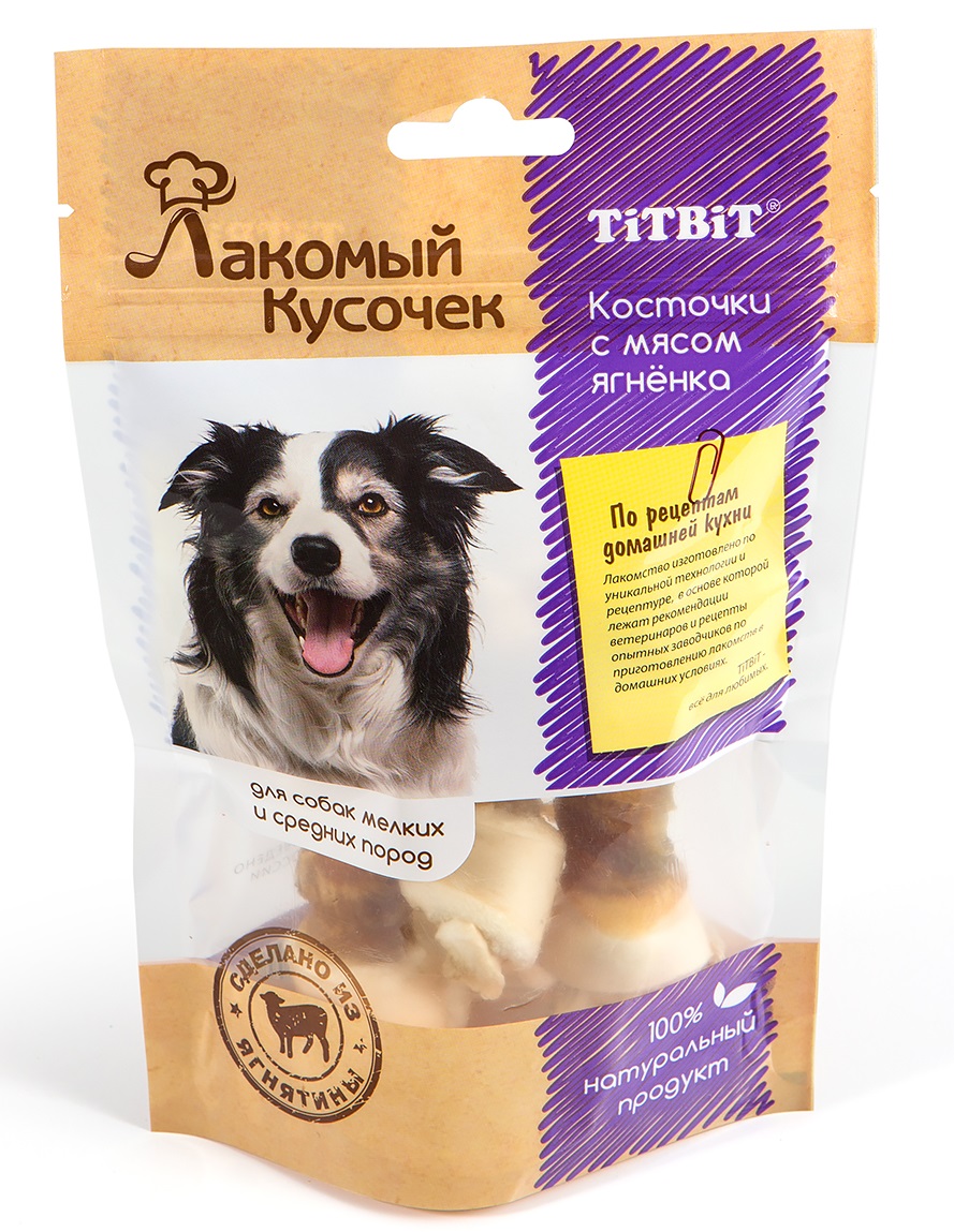 Лакомый кусочек Косточки из мяса ягненка 1 шт TITBIT