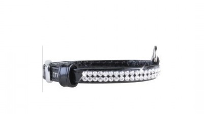 Ошейник Collar brilliance с украшением полотно стразы 9 мм*18-21 см черный 3234